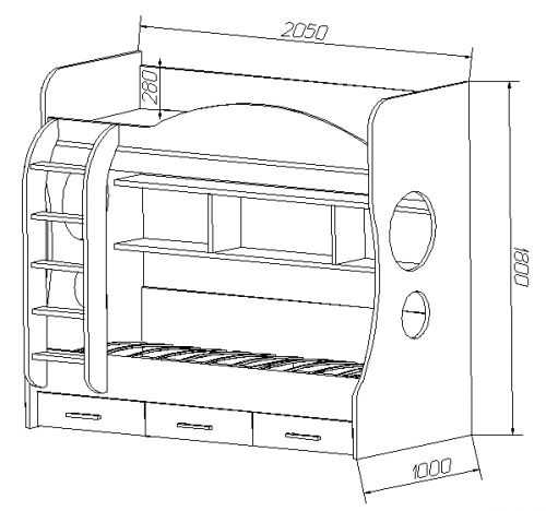 2х ярусная кровать из лдсп своими руками чертежи