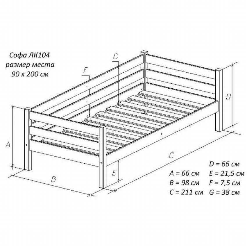 Чертеж детской кровати с размерами из дсп