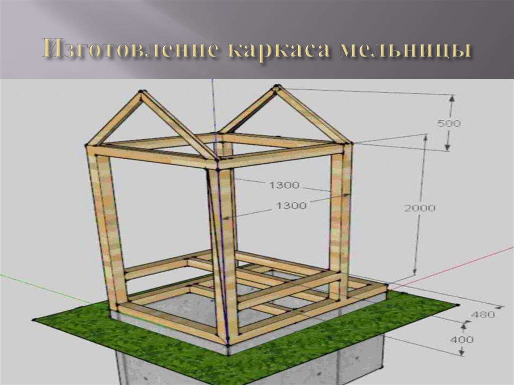 Мельница садовая чертеж