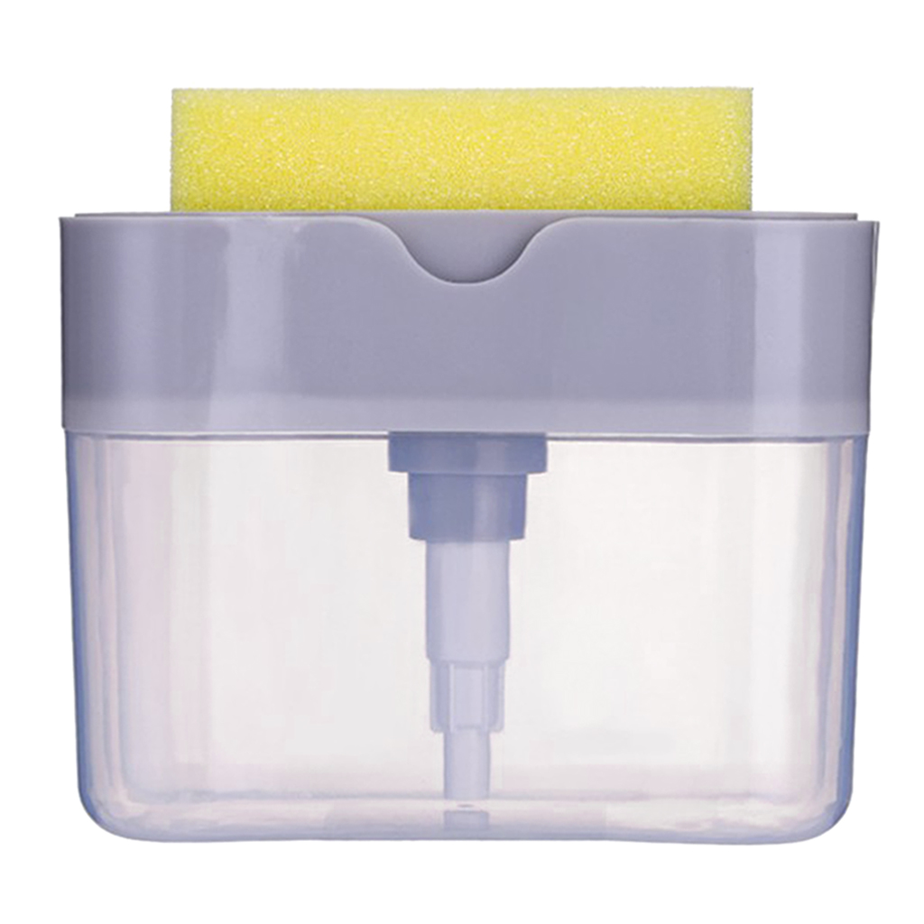 Kitchen Dishwashing Soap Pump Dispenser And Sponge Holder Handy Soap Box for Space Saving