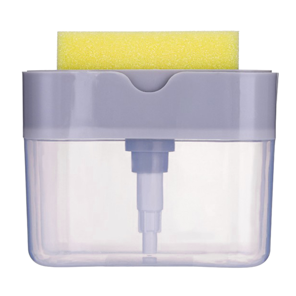 Kitchen Dishwashing Soap Pump Dispenser And Sponge Holder Handy Soap Box for Space Saving