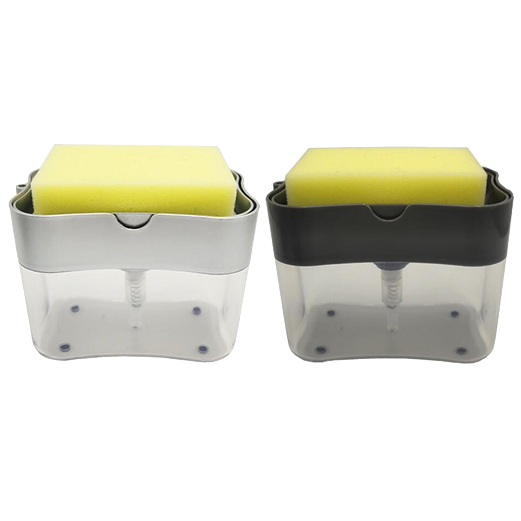 Compact Sink Dishwashing Soap Dispenser with Sponge Holder Handy Soap Box Durable