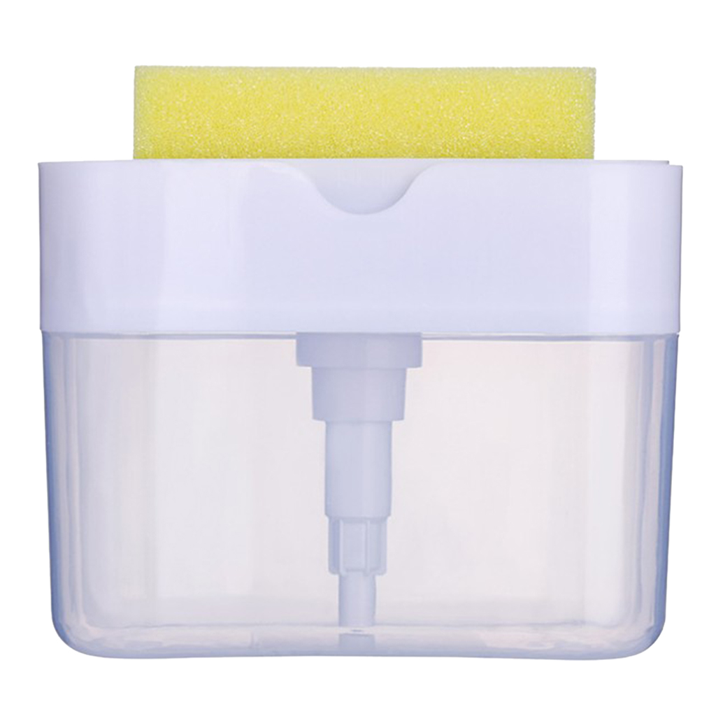 Kitchen Dishwashing Soap Pump Dispenser And Sponge Holder Handy Soap Box for Space Saving