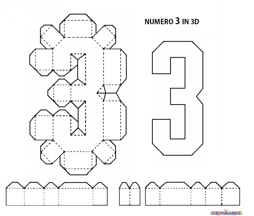 Цифра 3 схема. Развертка букв. Объемные цифры развертка. Объемные буквы трафарет. Схема объемных цифр.
