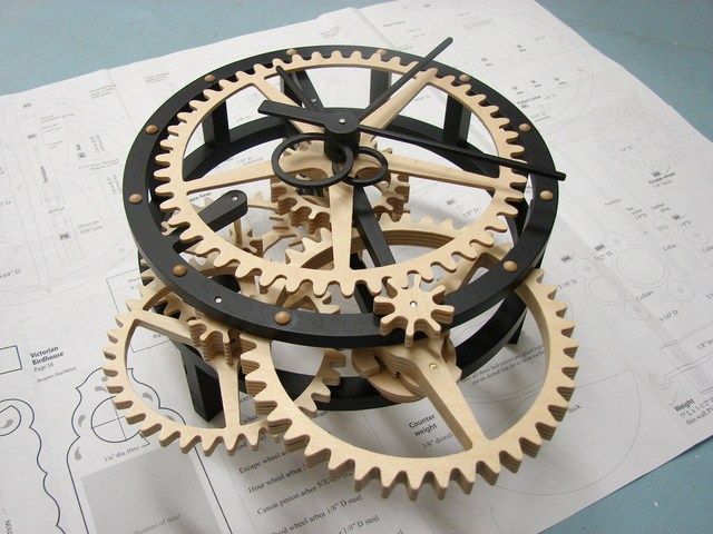 Чертежи деревянного механизма часов