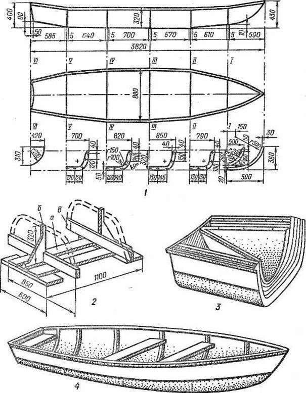 Лодка плоскодонка чертеж