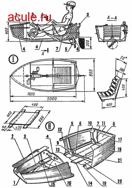 Лодка плоскодонка чертеж