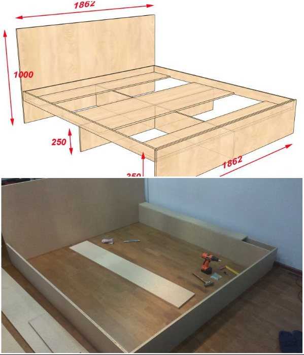 Сборка 2 спальной кровати