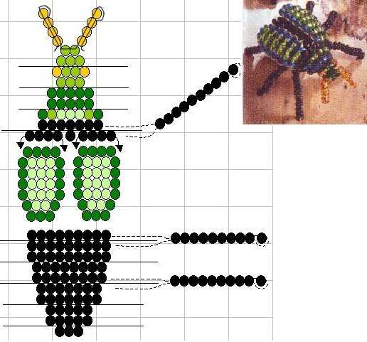 Паук из бисера схема объемная