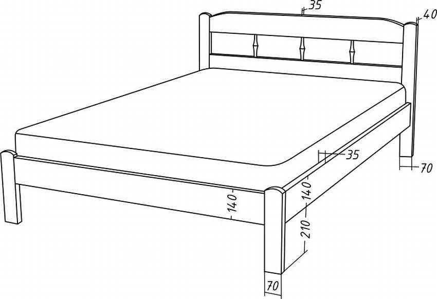 Кровать своими руками чертежи и размеры схемы и проекты эскизы двуспальная