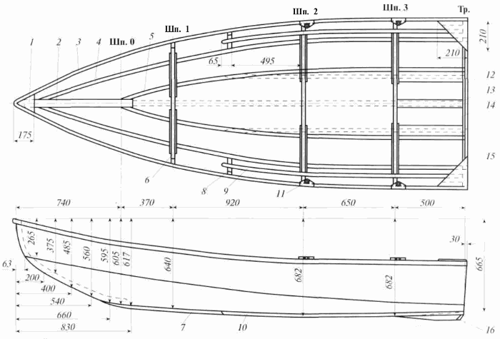 Лодка плоскодонка чертеж