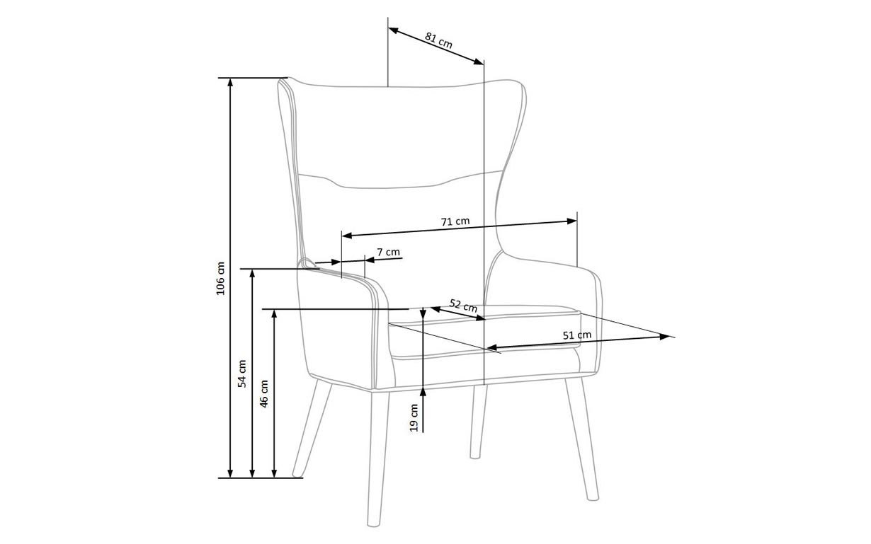 угол наклона спинки стула в вертикальной плоскости в пределах градусов