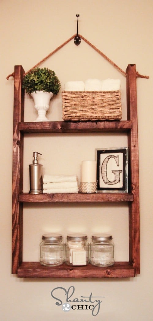 $10 Hanging Bathroom Shelf