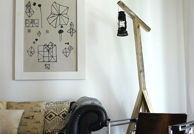 Diy natural lantern floor lamp