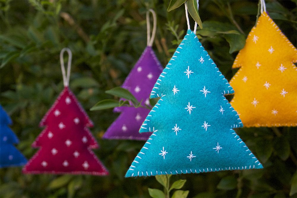 Colorful Decorative Felt Christmas Tree ornaments