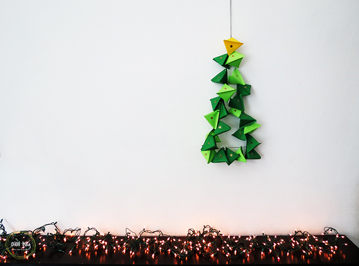 Hanging green advent calendar