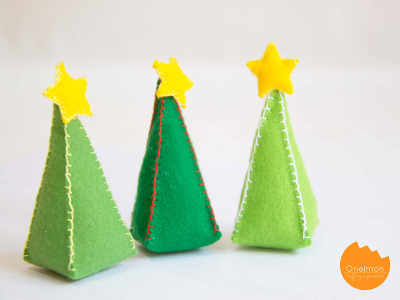 Mini Christmas Trees from Felt