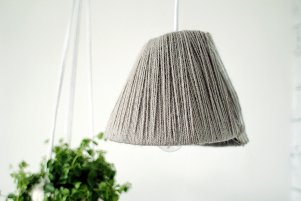 DIY Yarn Wrapped Lighting Feature