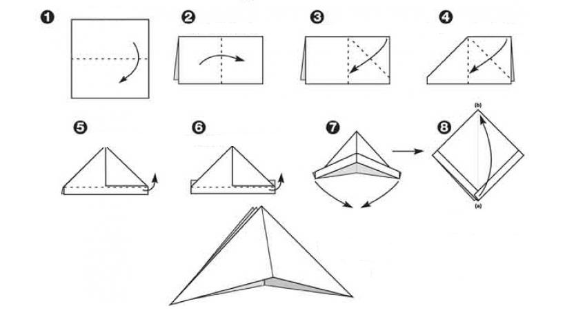 схема оригами пиратской шляпы