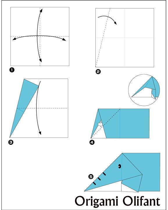 Слон оригами для детей простая схема