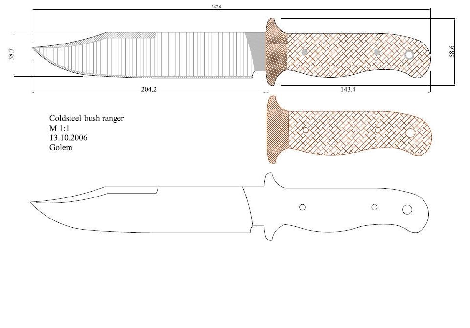 Раскладной нож из дерева чертежи