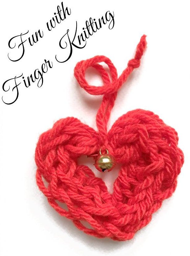 Free Knitting Pattern for Finger Knit Heart