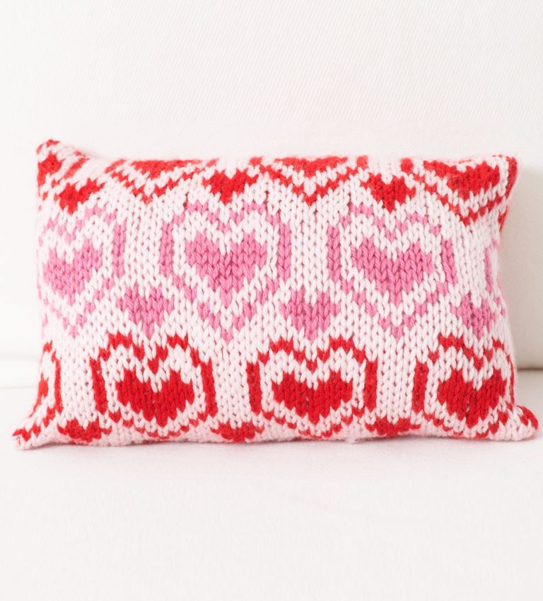 Free Knitting Pattern for Heart Comfort Pillow