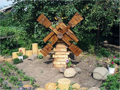 Декоративная мельница для сада своими руками - технология (+фото, чертежи)
