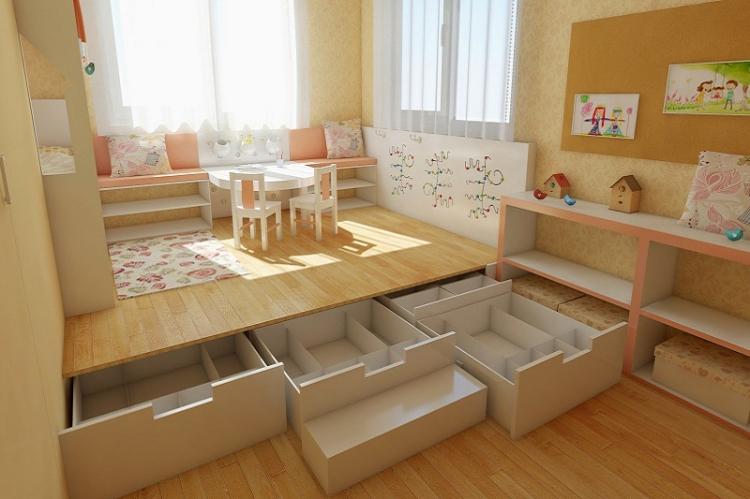 Функциональный подиум - Дизайн маленькой детской