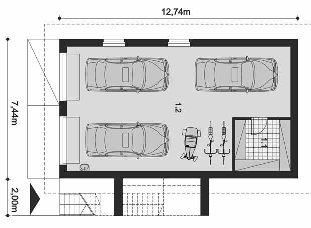План гаража на 2 машины