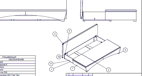 Схема сборки диван кровать