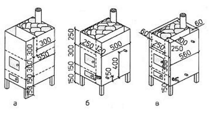 Чертежи банных печей