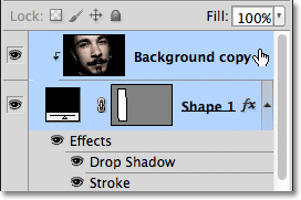 Selecting two layers at once in the Layers panel.