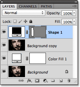 The Shape layer sits at the top of the layer stack.