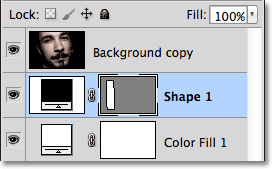 The Shape layer and Background copy layer have swapped positions.