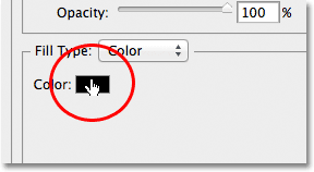 Clicking on the color swatch for the stroke in the Layer Style dialog box.