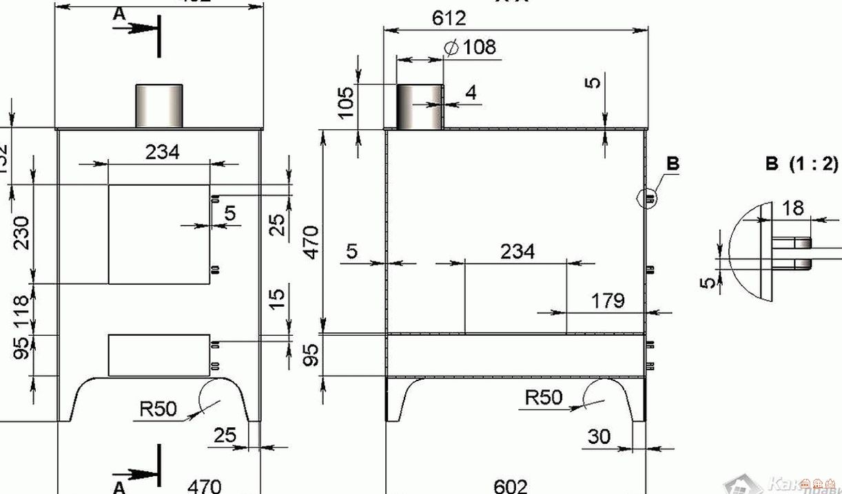 Печь для бани размеры и чертежи