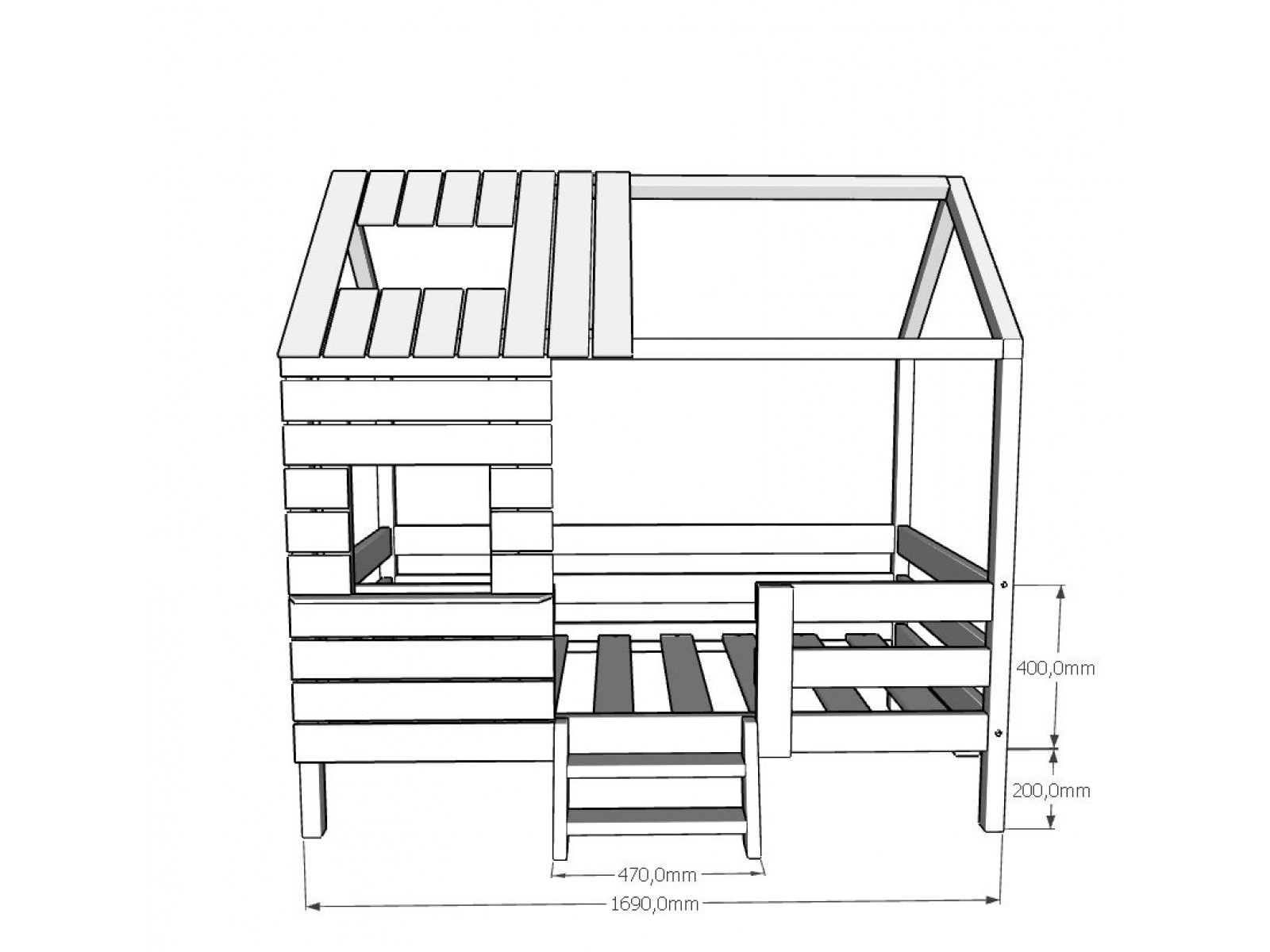 Кровать домик (80 х 180) чертежи
