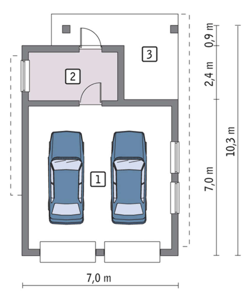 План гаража на 2 машины