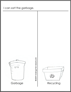 Recycling worksheets for kids