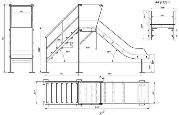 Чертеж детской горки