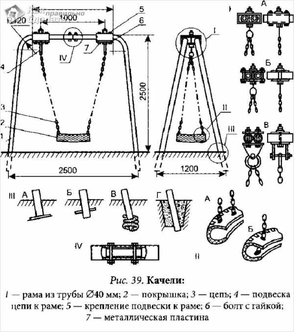 Качели детские уличные чертежи