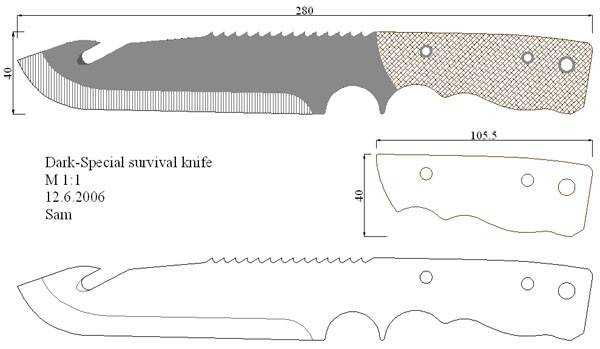Эскиз ножа в натуральную величину распечатать