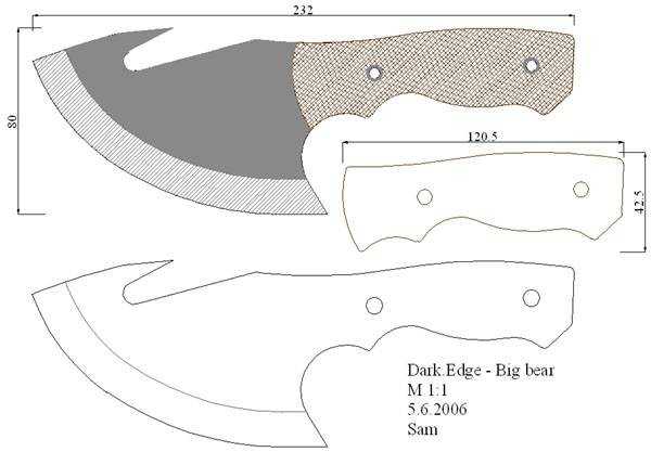 Эскиз ножа в натуральную величину распечатать