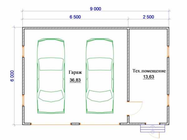 Чертеж гаража с размерами