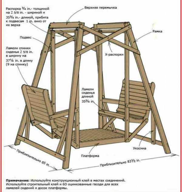 Садовая скамейка качели своими руками чертежи