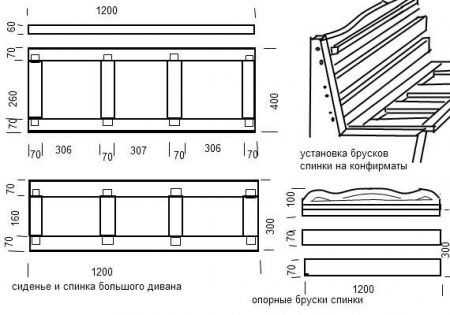 Деревянные каркасы для диванов чертежи