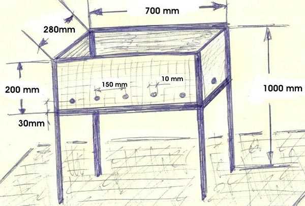 Мангал переворотный чертеж