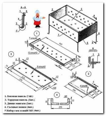 Мангал перевертыш чертежи