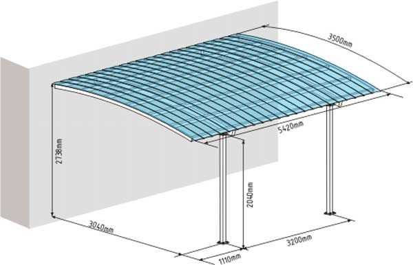 Навес из поликарбоната примыкающий к дому чертежи с размерами из профилей